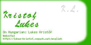 kristof lukes business card